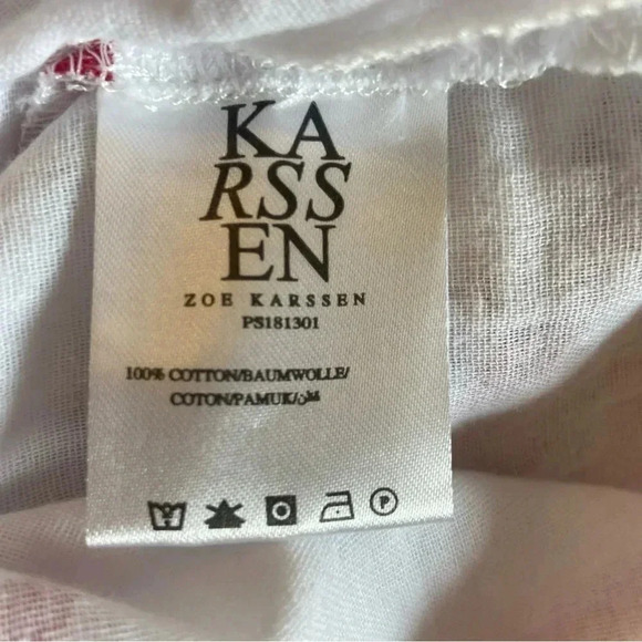 Karssen Zoe Karssen Women's Graphic Print Kiss Heart White Cotton Size XS ($165) - Picture 9 of 10